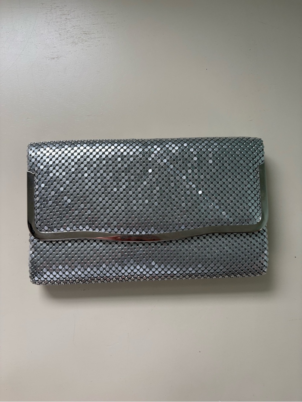 Silver Sequin Evening Clutch/Crossbody Combo - Elegant Women's Bag